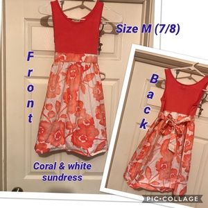Coral & white colored sundress